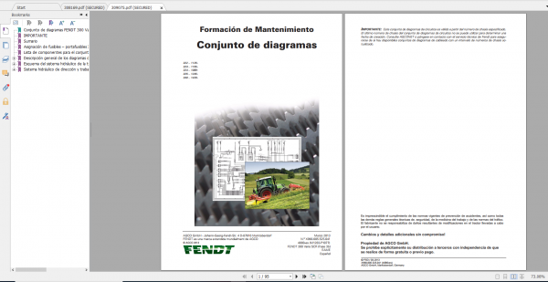 Fendt Tractor 300 Vario Scr 3b VIN 322 340 Diagram Operation Manual Workshop Manual ES 11
