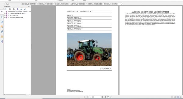 Fendt Tractor 300 Vario Scr 3b VIN 322 340 Diagram Operation Workshop Manual FR 6