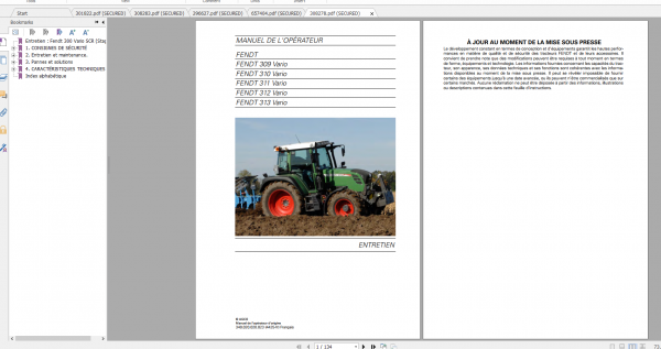 Fendt Tractor 300 Vario Scr 3b VIN 322 340 Diagram Operation Workshop Manual FR 7