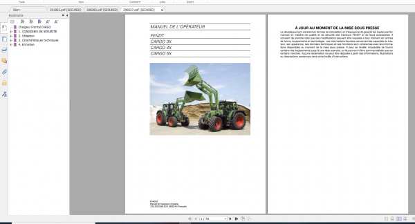 Fendt Tractor 300 Vario Scr 3b VIN 322 340 Diagram Operation Workshop Manual FR 8
