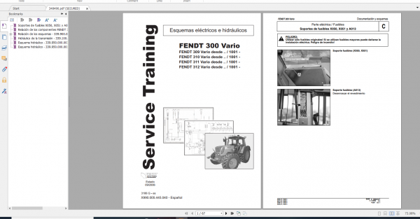 Fendt Tractor 300 Vario VIN 336 339 Diagram Operation Manual Workshop Manual ES 13