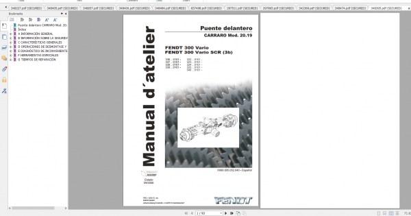 Fendt Tractor 300 Vario VIN 336 339 Diagram Operation Manual Workshop Manual ES 3