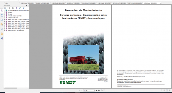 Fendt Tractor 300 Vario VIN 336 339 Diagram Operation Manual Workshop Manual ES 6