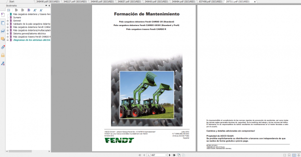 Fendt Tractor 300 Vario VIN 336 339 Diagram Operation Manual Workshop Manual ES 7