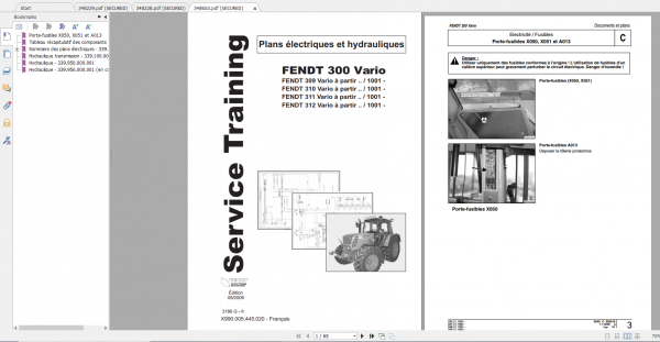 Fendt Tractor 300 Vario VIN 336 339 Diagram Operation Workshop Manual FR 11