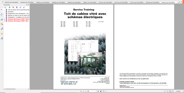 Fendt Tractor 300 Vario VIN 336 339 Diagram Operation Workshop Manual FR 5