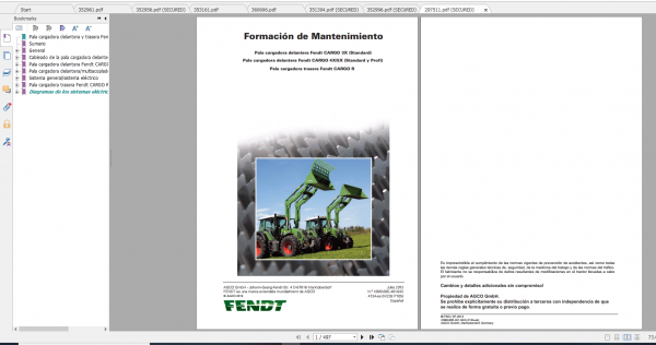 Fendt Tractor 400 Vario Com3 VIN 400 404 Diagram Operation Manual Workshop Manual ES 5