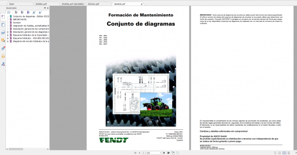 Fendt Tractor 400 Vario Com3 VIN 400 404 Diagram Operation Manual Workshop Manual ES 8