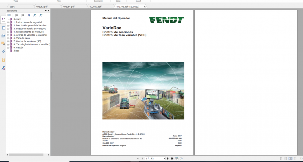 Fendt Tractor 500 Vario S4 VIN 435 438 Diagram Operation Manual Workshop Manual ES 10