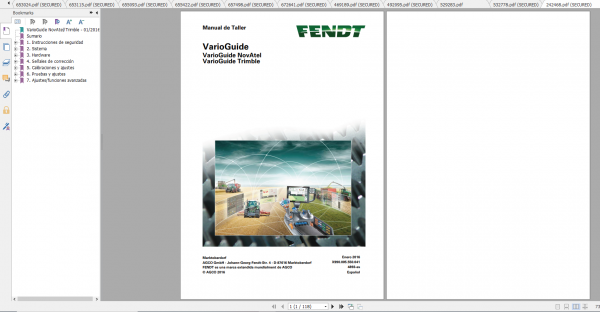 Fendt Tractor 500 Vario S4 VIN 435 438 Diagram Operation Manual Workshop Manual ES 2