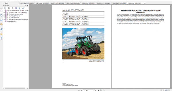 Fendt Tractor 500 Vario Scr 3b VIN 413 416 Diagram Operator Workshop Manual ES 15