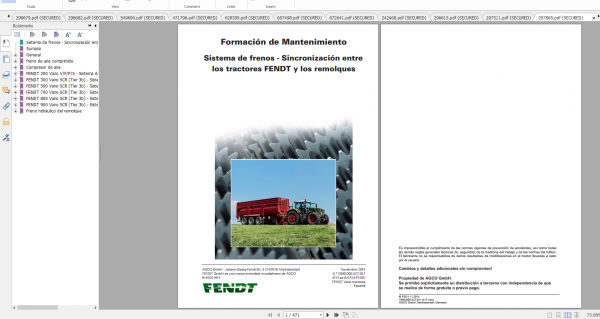 Fendt Tractor 500 Vario Scr 3b VIN 413 416 Diagram Operator Workshop Manual ES 5