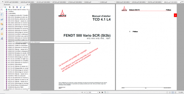 Fendt Tractor 500 Vario Scr 3b VIN 413 416 Diagram Operator Workshop Manual FR 1