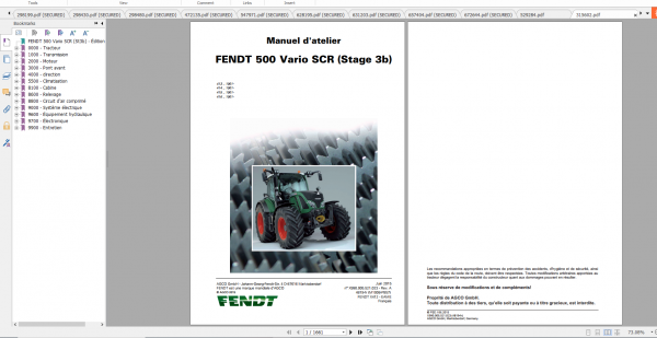 Fendt Tractor 500 Vario Scr 3b VIN 413 416 Diagram Operator Workshop Manual FR 3