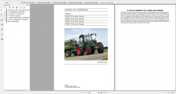 Fendt Tractor 500 Vario Scr 3b VIN 413 416 Diagram Operator Workshop Manual FR 5