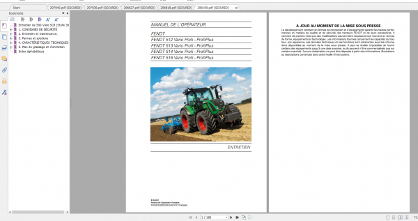 Fendt Tractor 500 Vario Scr 3b VIN 413 416 Diagram Operator Workshop Manual FR 6