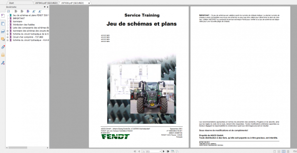 Fendt Tractor 500 Vario Scr 3b VIN 413 416 Diagram Operator Workshop Manual FR 7