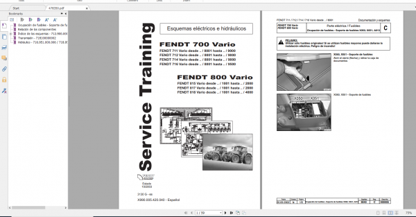 Fendt Tractor 700 Vario Com2 711 716 Diagram Operation Workshop Manual ES 10