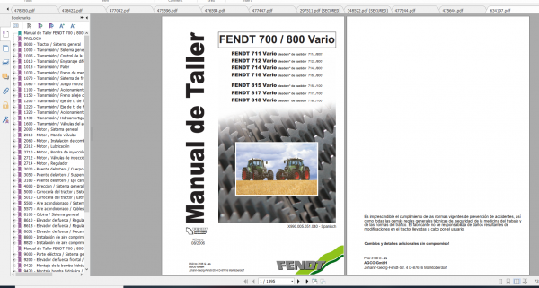 Fendt Tractor 700 Vario Com2 711 716 Diagram Operation Workshop Manual ES 2