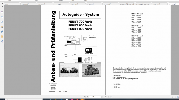 Fendt Tractor 700 Vario Com2 711 716 Diagram Operation Workshop Manual ES 3