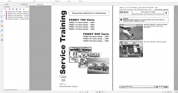 Fendt Tractor 700 Vario Com2 711 716 Diagram Operation Workshop Manual ES 9