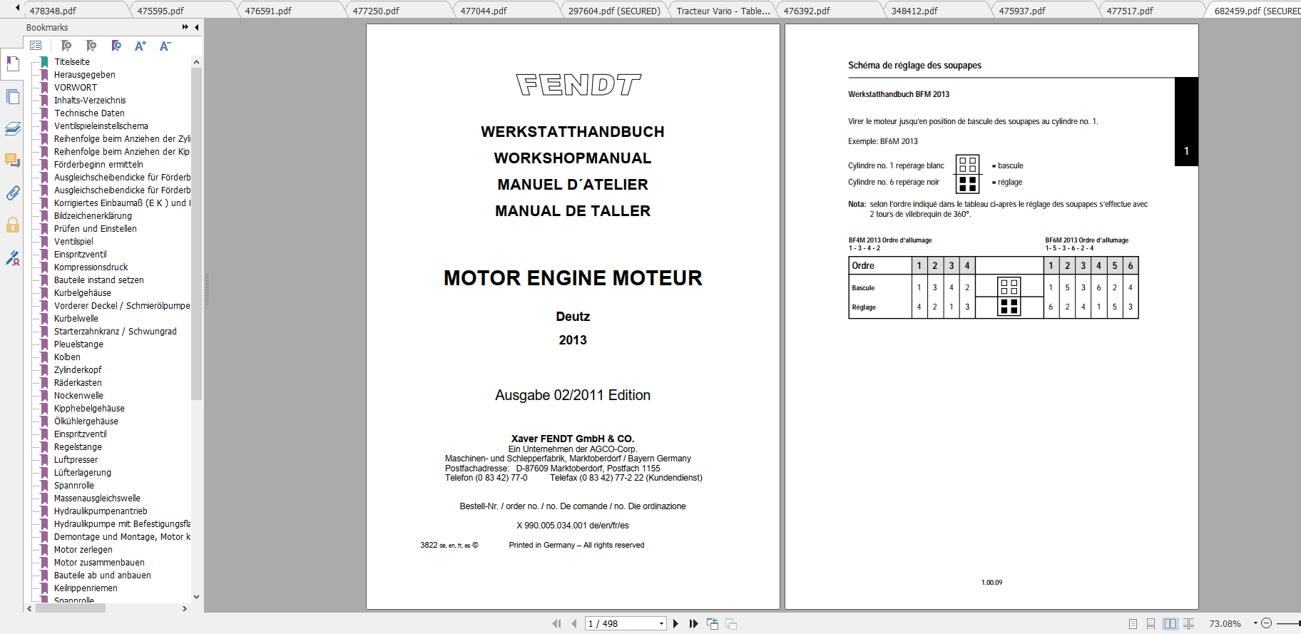 Fendt Tractor 700 Vario Com2 711 716 Diagram Operation Workshop Manual FR 1