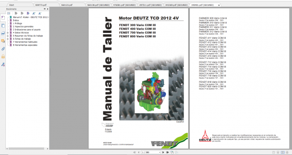 Fendt Tractor 700 Vario Com3 VIN 724 727 Diagram Operation Manual Workshop Manual ES 4