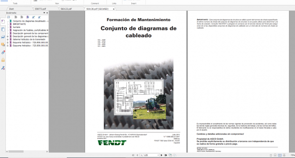 Fendt Tractor 700 Vario Com3 VIN 724 727 Diagram Operation Manual Workshop Manual ES 8