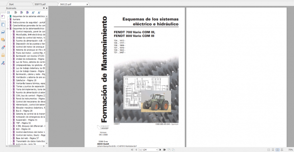 Fendt Tractor 700 Vario Com3 VIN 724 727 Diagram Operation Manual Workshop Manual ES 9