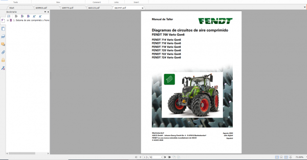 Fendt Tractor 700 Vario Gen6 VIN 760 765 Diagram Operation Manual Workshop Manual ES 5