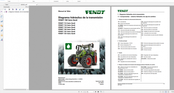 Fendt Tractor 700 Vario Gen6 VIN 760 765 Diagram Operation Manual Workshop Manual ES 8