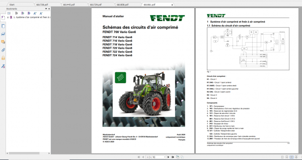 Fendt Tractor 700 Vario Gen6 VIN 760 765 Diagram Operation Workshop Manual FR 6