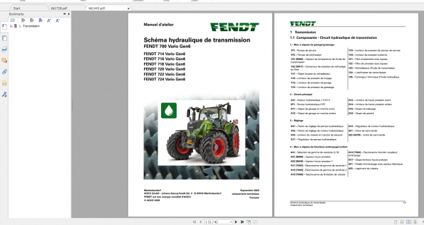 Fendt Tractor 700 Vario Gen6 VIN 760 765 Diagram Operation Workshop Manual FR 9
