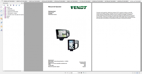 Fendt Tractor 700 Vario Scr 3b VIN 732 737 Diagram Operation Manual Workshop Manual ES 10
