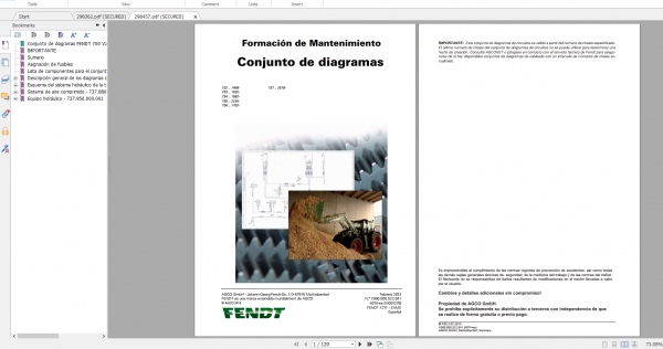 Fendt Tractor 700 Vario Scr 3b VIN 732 737 Diagram Operation Manual Workshop Manual ES 17