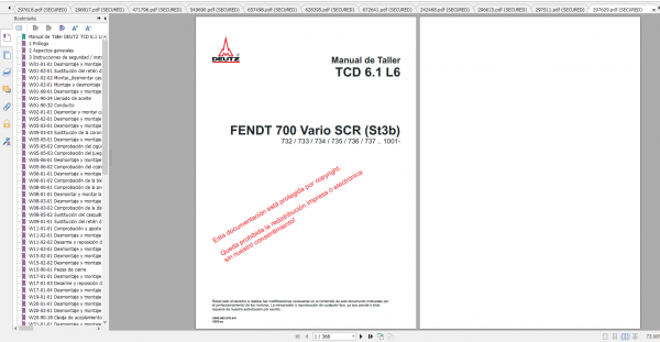 Fendt Tractor 700 Vario Scr 3b VIN 732 737 Diagram Operation Manual Workshop Manual ES 6