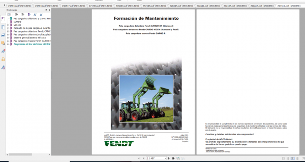 Fendt Tractor 700 Vario Scr 3b VIN 732 737 Diagram Operation Manual Workshop Manual ES 7