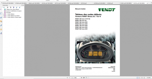 Fendt Tractor 700 Vario Scr 3b VIN 732 737 Diagram Operation Workshop Manual FR 1
