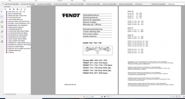 Fendt Tractor 700 Vario Scr 3b VIN 732 737 Diagram Operation Workshop Manual FR 3