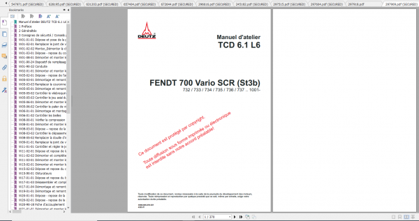 Fendt Tractor 700 Vario Scr 3b VIN 732 737 Diagram Operation Workshop Manual FR 4