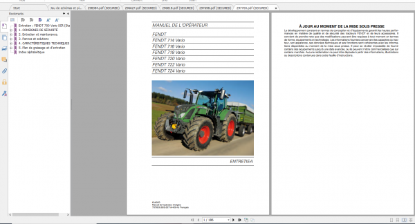 Fendt Tractor 700 Vario Scr 3b VIN 732 737 Diagram Operation Workshop Manual FR 6