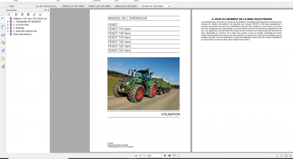Fendt Tractor 700 Vario Scr 3b VIN 732 737 Diagram Operation Workshop Manual FR 7