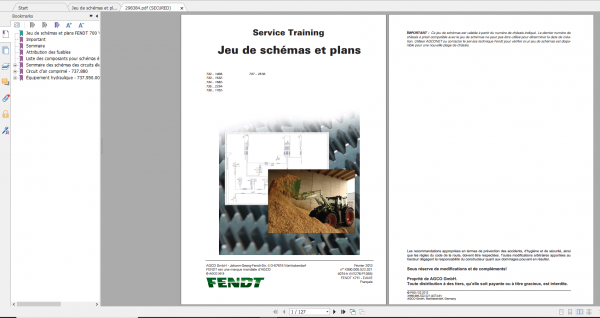 Fendt Tractor 700 Vario Scr 3b VIN 732 737 Diagram Operation Workshop Manual FR 8