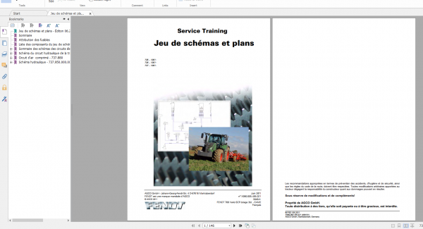 Fendt Tractor 700 Vario Scr 3b VIN 732 737 Diagram Operation Workshop Manual FR 9