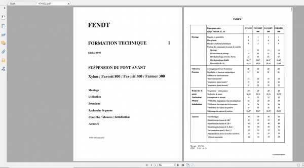 Fendt Tractor 800 Vario Com1 Workshop Manual FR 4