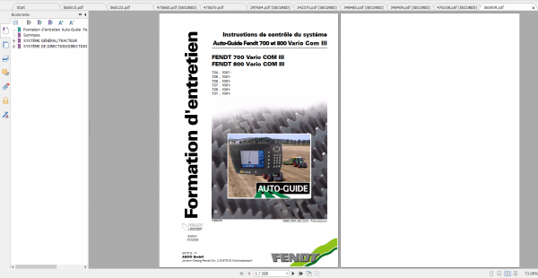 Fendt Tractor 800 Vario Com3 VIN 729 731 Diagram Operation Workshop Manual FR 1
