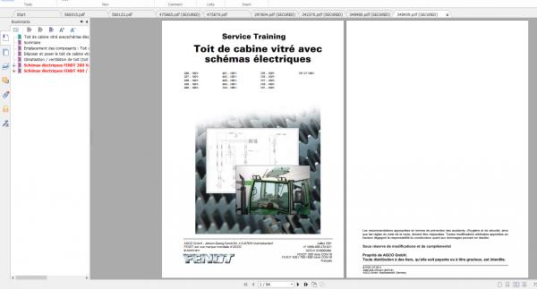 Fendt Tractor 800 Vario Com3 VIN 729 731 Diagram Operation Workshop Manual FR 3