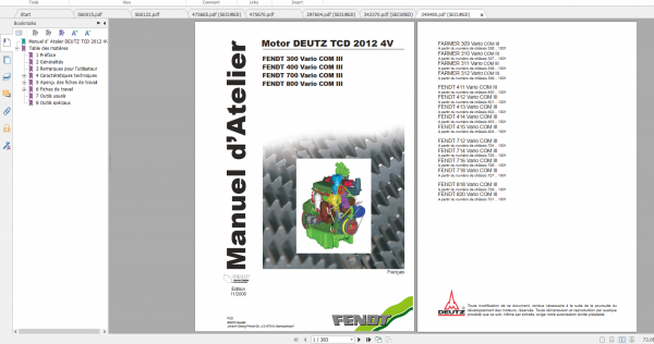 Fendt Tractor 800 Vario Com3 VIN 729 731 Diagram Operation Workshop Manual FR 4