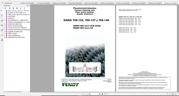 Fendt Tractor 800 Vario S4 VIN 839 842 Diagram Operation Manual Workshop Manual ES 5