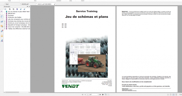 Fendt Tractor 800 Vario S4 VIN 839 842 Diagram Operation Workshop Manual FR 10